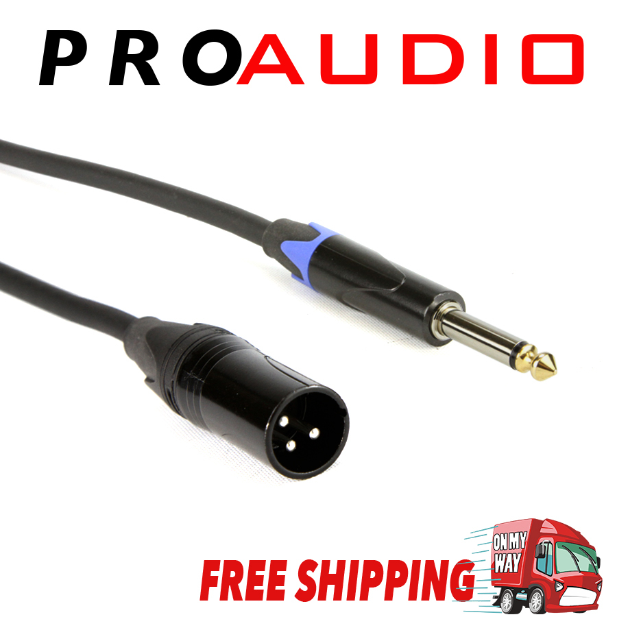 5m 3Pin XLR Unbalanced Microphone Cable with 6.35mm Mono Plug to Male