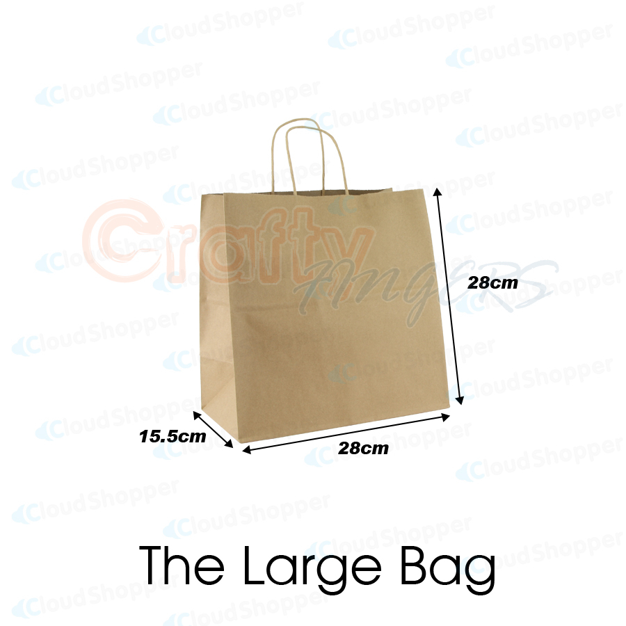 Bulk Kraft Paper Bags Gift Shopping Carry Craft Brown Retail Bag with Handles Au - Picture 23 of 40