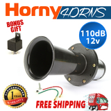 12V BLACK KLAXTON AHHOOOGAH OLD STYLE VINTAGE AIR HORN CHROME KLAXON CAR Truck