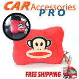 PAUL FRANK Neck/Headrest Travel Pillow Car Accessories Genuine Red