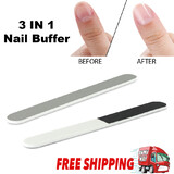 3 In 1 Nail File Buffer Emery Board Shine Ridge Smooth Nail 