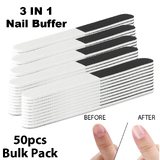 3 In 1 Nail File Buffer Emery Board Shine Ridge Smooth Nail  BULK