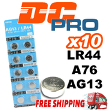 10 x LR44/A76/AG13 1.5V Batteries Alkaline Button Cell Battery Local Stock Fast