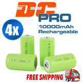 4x 10000mah D Size NI-MH Rechargeable Cell Battery 10000-mah NIMH Batteries 1.2V