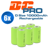 6x 10000mah D Size NI-MH Rechargeable Cell Battery 10000-mah NIMH Batteries 1.2V