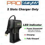 2 Port Smart USB Battery Charger for 3.7V Rechargeable Battery