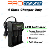 4 Port Smart USB Battery Charger for 3.7V Rechargeable Battery