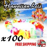 100 Pcs Hawaiian Party Flower Lei Leis For Hula Costume Dress 105cm