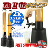 2x BEER TOWER DISPENSER W ICE TUBE JUICE FOUNTAIN PARTY *3.5 LITRE*VB CARLTON Water