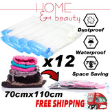 12x Jumbo Vacuum Storage Bags Saver Slide Seal Space Saving Experts 70X110cm
