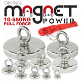 Magnet 10-550Kg Salvage Recovery Neodymium Strong Hook Fishing Treasure Hunting