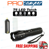 XML-T6 Tactical Flashlight Torch Super Bright Camping LED Zoomable Torch in AU