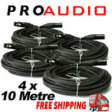 4 x 10m 3-Pin XLR Balanced Audio Extension Cable Microphone Lead Mic Cord Cannon Plug
