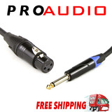 5m Female 3-Pin XLR Unbalanced Microphone Cable with 6.35mm Mono Plug to Female XLR Plug