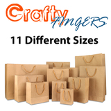 10-50 BULK BROWN KRAFT CRAFT PAPER GIFT CARRY BAGS Paper HANDLES 11 sizes