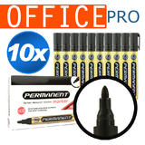 10pcs Black Liquid Permanent Marker Pens Set Office Writing Same Day Shipping