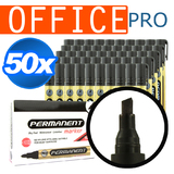 50pcs Black Liquid Chisel Tip Permanent Marker Pens Set Office Writing Same Day