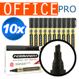 10pcs Black Liquid Chisel Tip Permanent Marker Pens Set Office Writing Same Day