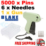 Clothes Garment Price Label Tagging Tags Gun Machine+5000 Barbs+6 Steel Needles