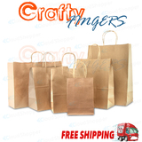 Bulk Kraft Paper Bags Gift Shopping Carry Craft Brown Retail Bag with Handles Au