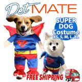 Pet Cat Dog Coat Jacket Puppy Cotton Clothes Costumes Superman Suit size XS-XL