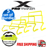 HURDLES ADJUSTABLE set of 5 AGILITY TRAINING HURDLE SPORT SOCCER FOOTBALL SPEED
