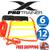 NEW AGILITY SPEED SPORT TRAINING LADDER 6M - SOCCER FITNESS BOXING 12 RUNGS BAG