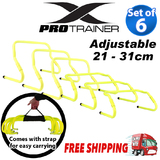 HURDLES ADJUSTABLE set of 6 AGILITY TRAINING HURDLE SPORT SOCCER FOOTBALL SPEED