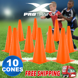 10x Orange 32cm Cones Fitness Agility Sports Training Markers Cones Soccer Rugby