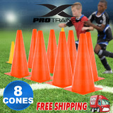 8 Pack Orange Fitness Agility Sports Training Markers Cones Soccer Rugby