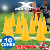 10x Yellow 30cm Cone Fitness Agility Sports Training Markers Cones Soccer Rugby
