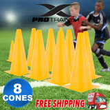 8 Pack Yellow Fitness Agility Sports Training Markers Cones Soccer Rugby