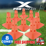8 Pack Fluro Orange Fitness Agility Sports Training Markers Cones Soccer Rugby