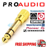 1 x 3.5mm Gold Jack Socket to 6.35mm Plug Headphone Adapter DJ Studio