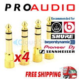 4 x 3.5mm Gold Jack Socket to 6.35mm Plug Headphone Adapter DJ Studio