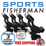 4x Fishing Rod Holder Boat Mount Rack Kayak Adjustable Side Tackle Black Marine
