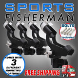 4x Fishing Rod Holder Boat Mount Rack Kayak Adjustable Side Tackle Black Marine