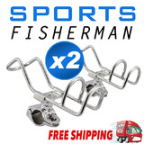 2x Quality 316 Stainless Steel Rod Holder RAIL Mount Wire Fishing Boat 360 degree