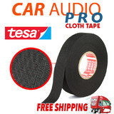TESA 51036 19mm x 25m, Black PET Cloth Tape Cable Looms,Wiring Harness Tape
