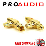 1 RCA Male to 2 RCA Female Y Split Adaptor Gold Plated Home Theatre Hi-Fi TWIN PACK