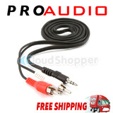3.5mm Plug Male To 2 RCA Male AUX Stereo Audio Cable Adapter Cord