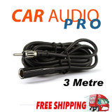 RADIO ANTENNA AERIAL EXTENSION LEAD CABLE CAR COAX AM FM MALE FEMALE 3M