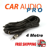 RADIO ANTENNA AERIAL EXTENSION LEAD CABLE CAR COAX AM FM MALE FEMALE 4M