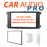 TO SUIT FORD FOCUS MONDEO BLACK RADIO DOUBLE 2 DIN FASCIA DASH FACIA TRIM