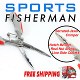 Stainless Steel Long Nose Fishing Pliers with Line Cutter - Great for Boating