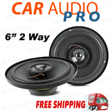 1 Pair 6" 2-Way Speakers Black Polypropylene Cone Foam Edge