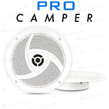 White Slimline Speakers 6.5inch Marine Caravan Boat