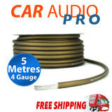 4 Gauge AWG BROWN Car Subwoofer AMP Wiring Wire Power Ground Cable 5 metres length NEW