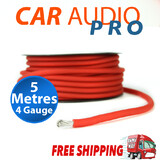 4 Gauge AWG RED Car Subwoofer AMP Wiring Wire Power Ground Cable 5 metres length NEW