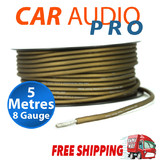 8GA 8 GAUGE AWG BROWN POWER WIRE CABLE CAR AUDIO FOR AMPLIFIER AMP (5 METRES)